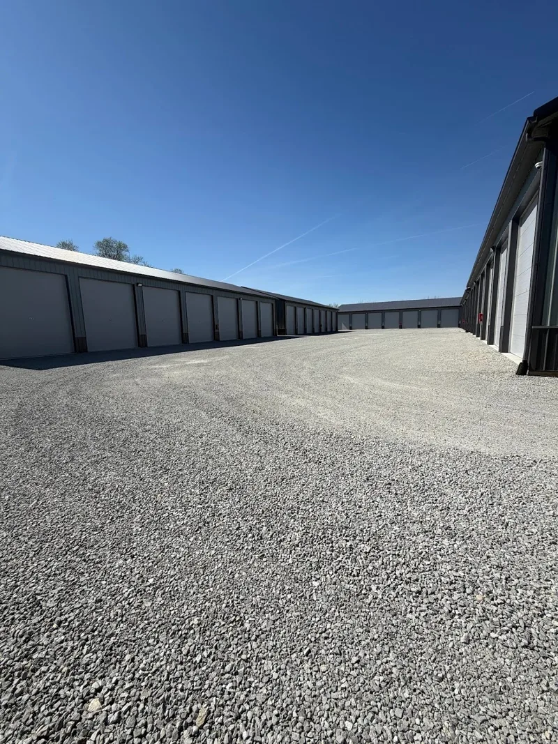 Access aisle between WEStore Ohio enclosed storage buildings