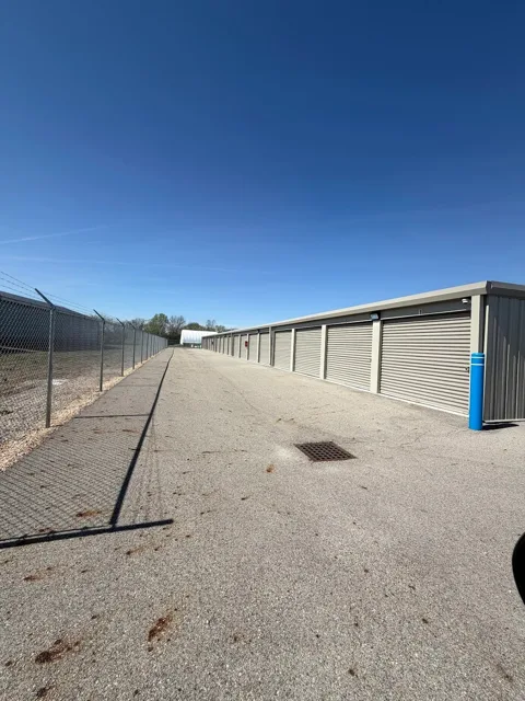Drive-up storage doors alongside the WEStore Ohio perimeter fence
