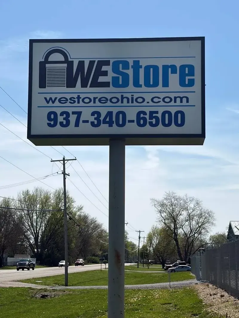 WEStore Ohio roadside sign at the Fairborn facility
